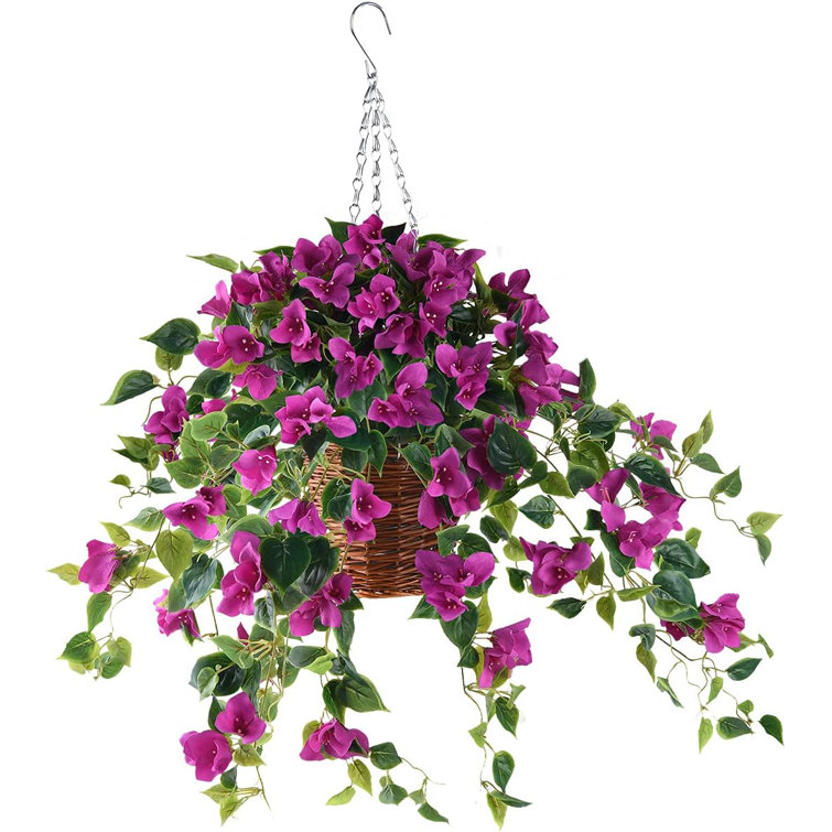 Primrue Esquivel Silk Hanging Basket Arrangement In Basket Wayfair Canada